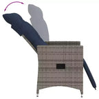 vidaXL Reclining Patio Chairs 2 pcs with Cushions Poly Rattan