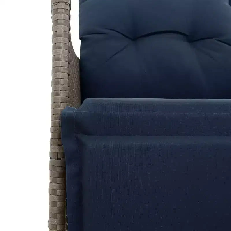 vidaXL Reclining Patio Chairs 2 pcs with Cushions Poly Rattan