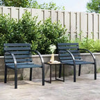 vidaXL Garden Chair Set of 2 Wood seat and backrest, steel frame