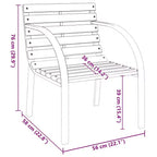 vidaXL Garden Chair Set of 2 Wood seat and backrest, steel frame