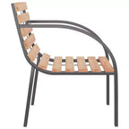 vidaXL Garden Chair Set of 2 Wood seat and backrest, steel frame