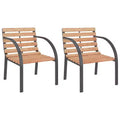 vidaXL Garden Chair Set of 2 Wood seat and backrest, steel frame