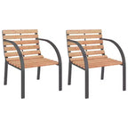 vidaXL Garden Chair Set of 2 Wood seat and backrest, steel frame