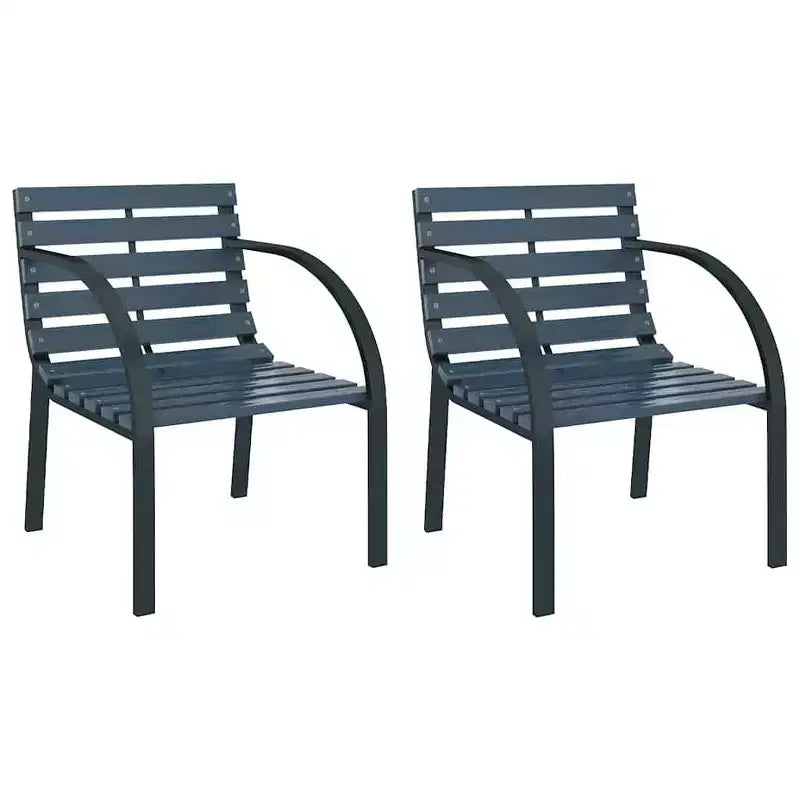vidaXL Garden Chair Set of 2 Wood seat and backrest, steel frame