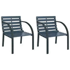 vidaXL Garden Chair Set of 2 Wood seat and backrest, steel frame