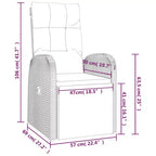 vidaXL Armchair PE Rattan, Powder-Coated Steel, Polyester One size