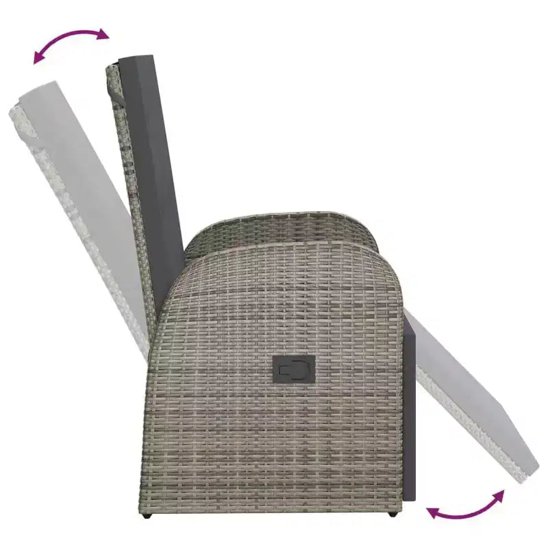 vidaXL Armchair PE Rattan, Powder-Coated Steel, Polyester One size