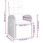 vidaXL Armchair PE Rattan, Powder-Coated Steel, Polyester One size