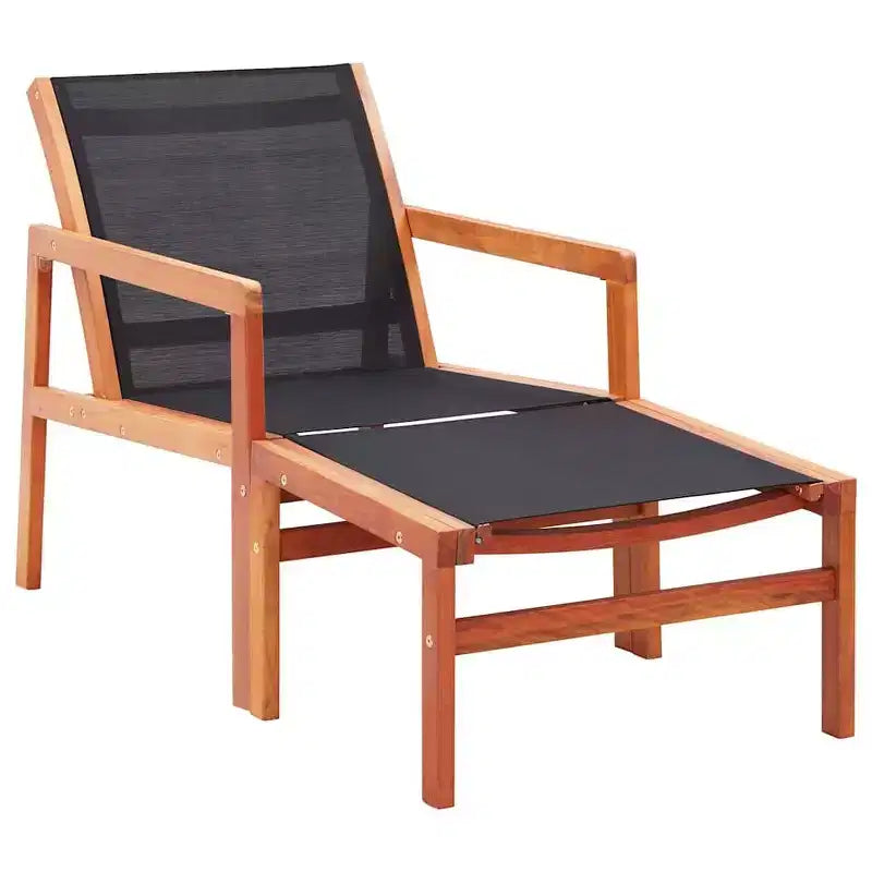 vidaXL Garden Chair , Natural Solid eucalyptus wood, Textilene