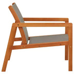 vidaXL Garden Chair , Natural Solid eucalyptus wood, Textilene