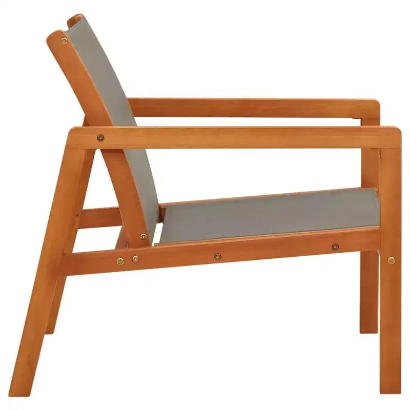 vidaXL Garden Chair , Natural Solid eucalyptus wood, Textilene
