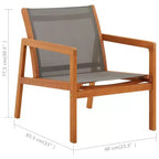 vidaXL Garden Chair , Natural Solid eucalyptus wood, Textilene