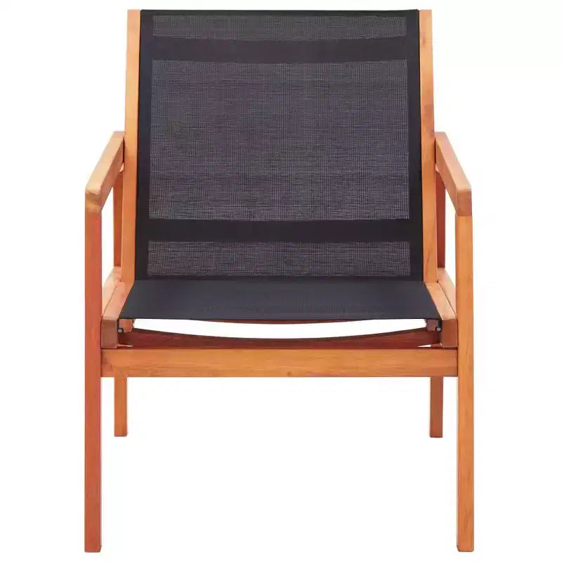 vidaXL Garden Chair , Natural Solid eucalyptus wood, Textilene