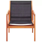 vidaXL Garden Chair , Natural Solid eucalyptus wood, Textilene
