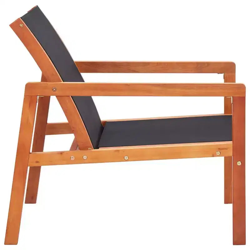 vidaXL Garden Chair , Natural Solid eucalyptus wood, Textilene
