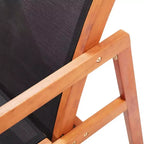 vidaXL Garden Chair , Natural Solid eucalyptus wood, Textilene