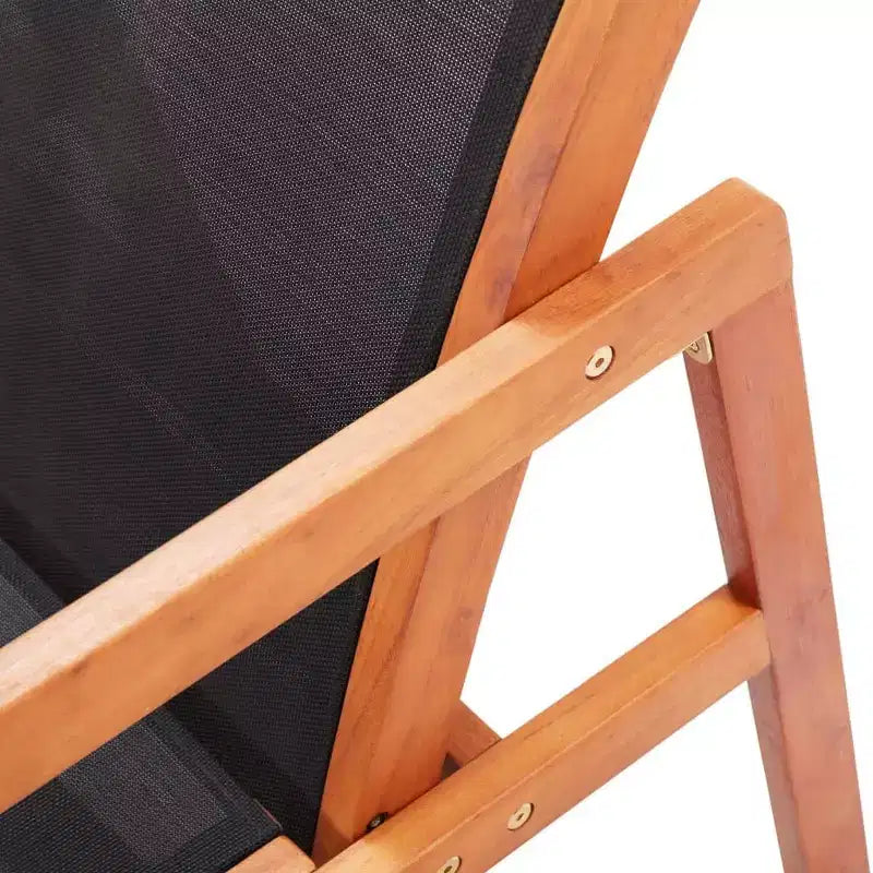 vidaXL Garden Chair , Natural Solid eucalyptus wood, Textilene