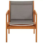 vidaXL Garden Chair , Natural Solid eucalyptus wood, Textilene