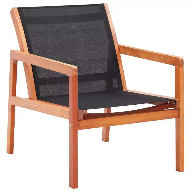 vidaXL Garden Chair , Natural Solid eucalyptus wood, Textilene