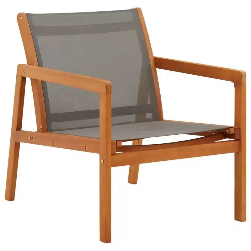 vidaXL Garden Chair , Natural Solid eucalyptus wood, Textilene