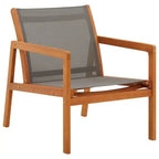 vidaXL Garden Chair , Natural Solid eucalyptus wood, Textilene