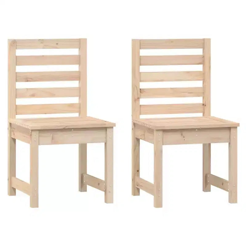 vidaXL Garden Chair Set of 2 Natural wood Solid Pine Wood Medium