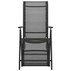 vidaXL Garden Chair Set of 2 Black Powder-coated aluminum, textilene