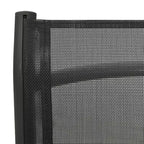 vidaXL Garden Chair Set of 2 Black Powder-coated aluminum, textilene