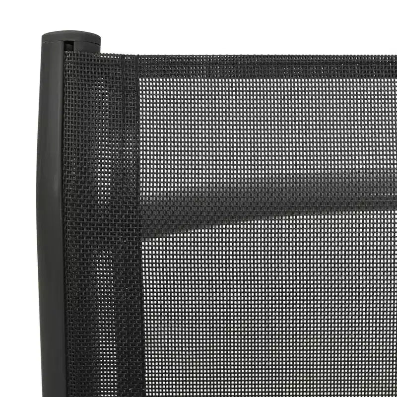 vidaXL Garden Chair Set of 2 Black Powder-coated aluminum, textilene