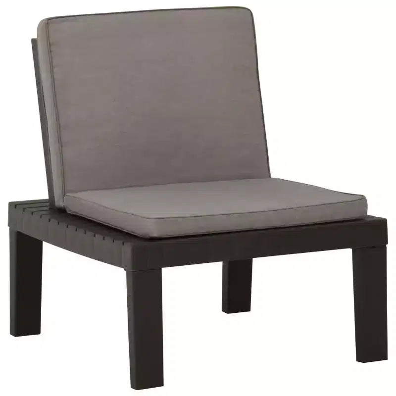 vidaXL Lounge Chair Grey, Anthracite Plastic, Fabric Medium