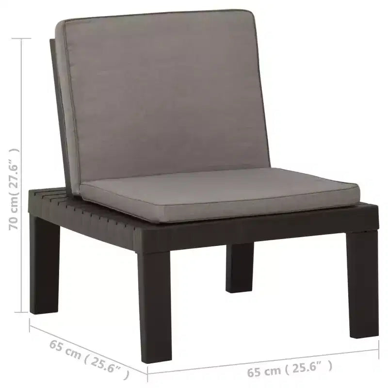 vidaXL Lounge Chair Grey, Anthracite Plastic, Fabric Medium