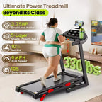 Incline 9MPH Treadmill 330lb Capacity, Portable Folding Treadmill for Home, 3.5HP Motor, Jogging Walking Treadmill with APP Control, 105 Programs