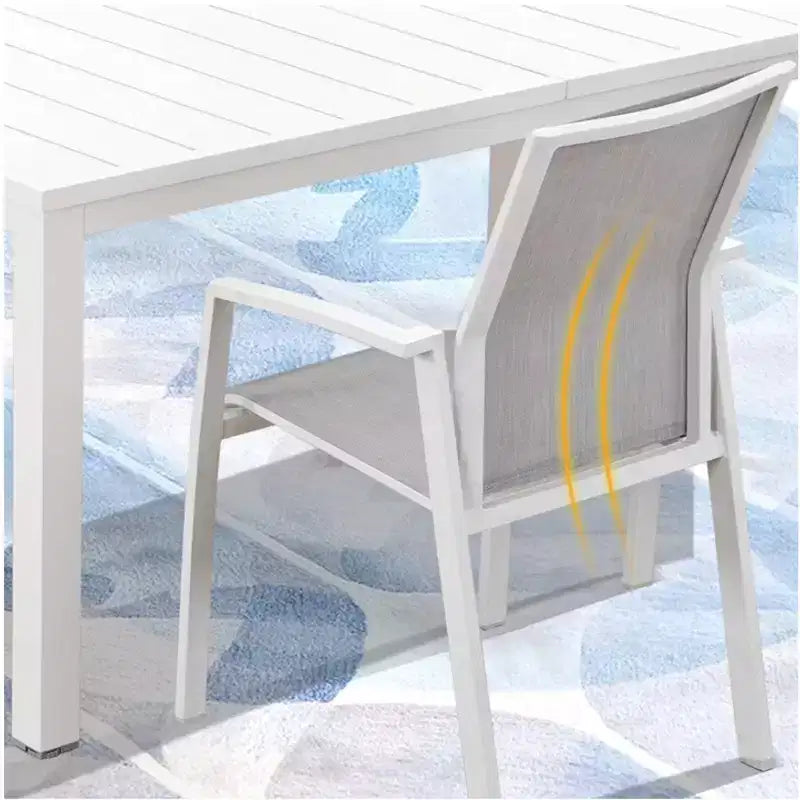 Set of 4 Aluminum Patio Dining Chairs 22.44 Wide Fully Assembled Stackable Outdoor Weather