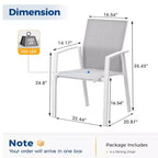 Set of 4 Aluminum Patio Dining Chairs 22.44 Wide Fully Assembled Stackable Outdoor Weather