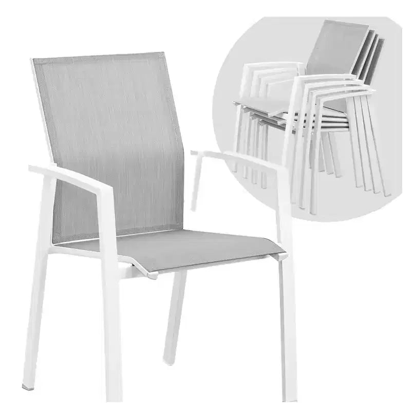 Set of 4 Aluminum Patio Dining Chairs 22.44 Wide Fully Assembled Stackable Outdoor Weather