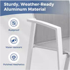 Set of 4 Aluminum Patio Dining Chairs 22.44 Wide Fully Assembled Stackable Outdoor Weather