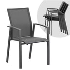 Set of 4 Aluminum Patio Dining Chairs 22.44 Wide Fully Assembled Stackable Outdoor Weather