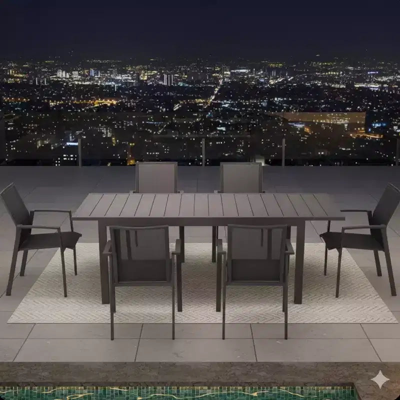 Set of 4 Aluminum Patio Dining Chairs 22.44 Wide Fully Assembled Stackable Outdoor Weather