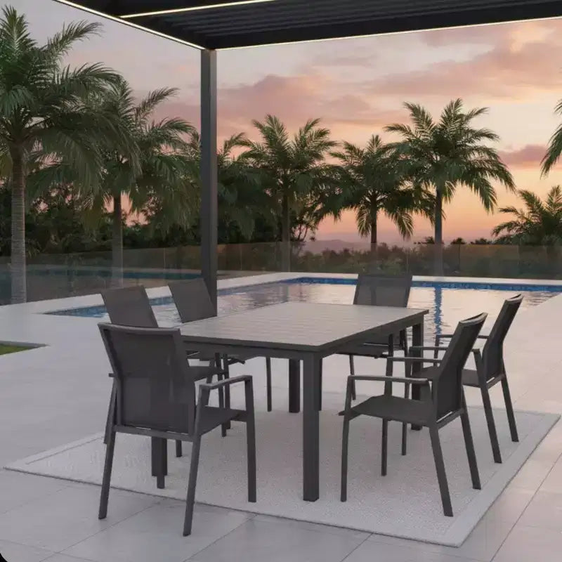 Set of 4 Aluminum Patio Dining Chairs 22.44 Wide Fully Assembled Stackable Outdoor Weather