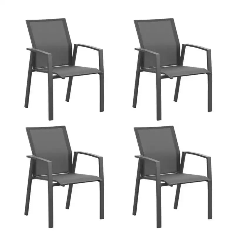 Set of 4 Aluminum Patio Dining Chairs 22.44 Wide Fully Assembled Stackable Outdoor Weather