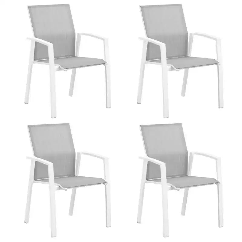 Set of 4 Aluminum Patio Dining Chairs 22.44 Wide Fully Assembled Stackable Outdoor Weather