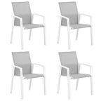 Set of 4 Aluminum Patio Dining Chairs 22.44 Wide Fully Assembled Stackable Outdoor Weather