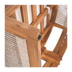 Acacia Wood Outdoor Club Chair with Curved Tub Design, Woven Rope Accents, Water-Resistant Cushions, Slat Construction for Patio or Garden