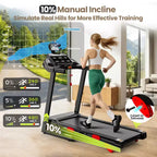 3.75HP Up to 9MPH Folding Treadmill Motorized Running Machine 105 Preset Program & LCD Display Screen