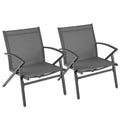 Costway Patio Chairs Set of 2/4 with Heavy Duty Metal Frame Curved Backrests and Armrests
