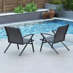 Costway Patio Chairs Set of 2/4 with Heavy Duty Metal Frame Curved Backrests and Armrests