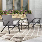 Costway Patio Chairs Set of 2/4 with Heavy Duty Metal Frame Curved Backrests and Armrests
