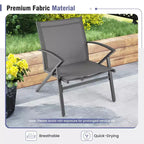 Costway Patio Chairs Set of 2/4 with Heavy Duty Metal Frame Curved Backrests and Armrests
