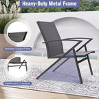 Costway Patio Chairs Set of 2/4 with Heavy Duty Metal Frame Curved Backrests and Armrests