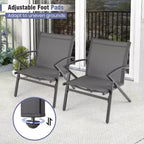 Costway Patio Chairs Set of 2/4 with Heavy Duty Metal Frame Curved Backrests and Armrests